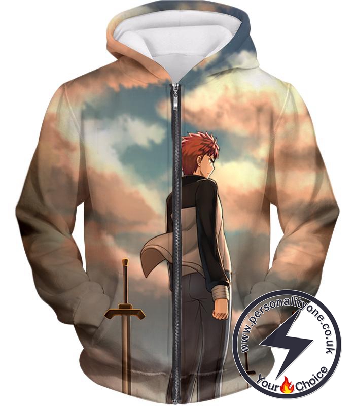 Fate Stay Night Super Cool Hero Shirou Emiya Unlimited Blade Works Zip Up Hoodie